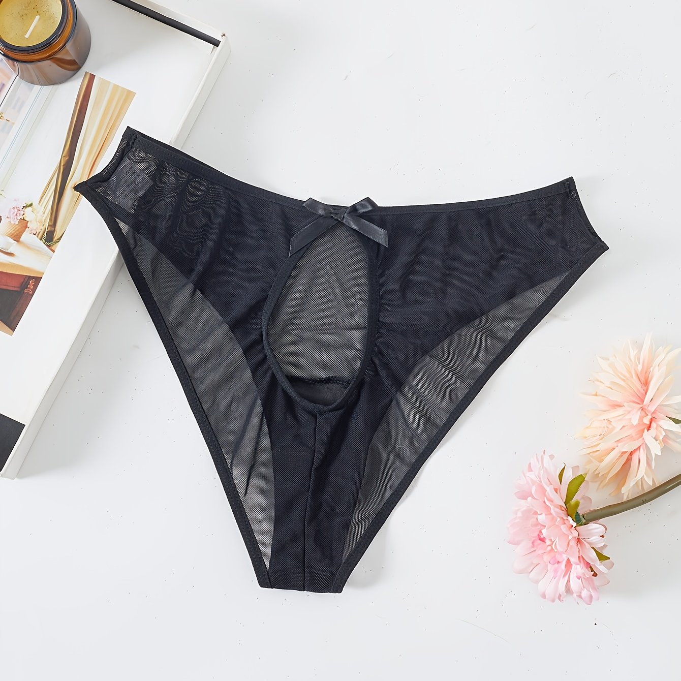 Women's Sheer Briefs Polyester Acrylic Medium Support Solid Color