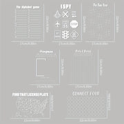 Классная акриловая игровая доска - идеально подходит для развлечений в дороге - включает в себя "Угадай, что это", "Виселица", "Точки и квадраты", "Алфавит", "Соедини четыре" - многоразовая и портативная - идеально для семейного веселья