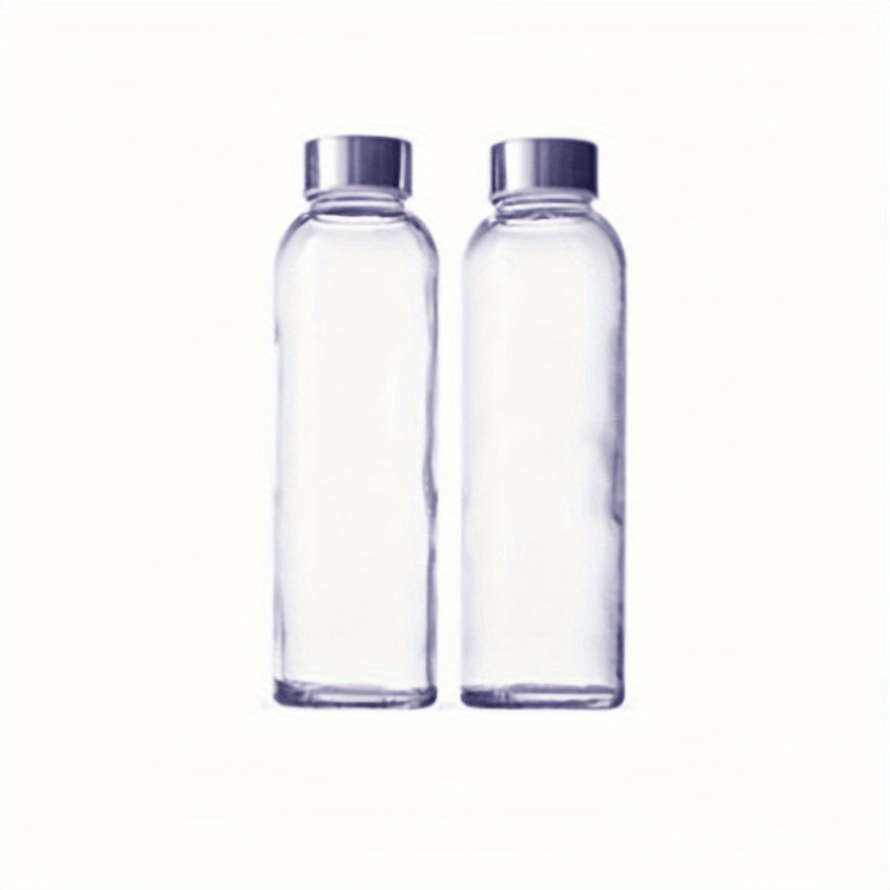 Set of 2/4/6 Clear Glass Bottles with Lids, 18 Oz, Reusable Juice Storage