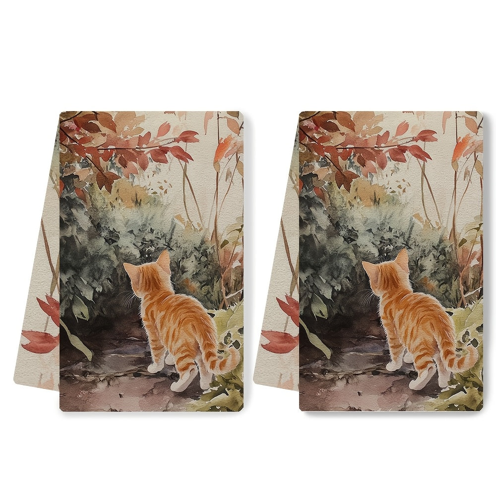 Set of 2 Ultra Soft Kitchen Towels 40x60cm Absorbent Dish Hand Towels