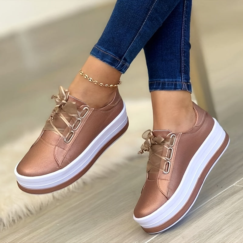 Women's Casual Sneakers Lightweight Comfortable Solid Color Shoes