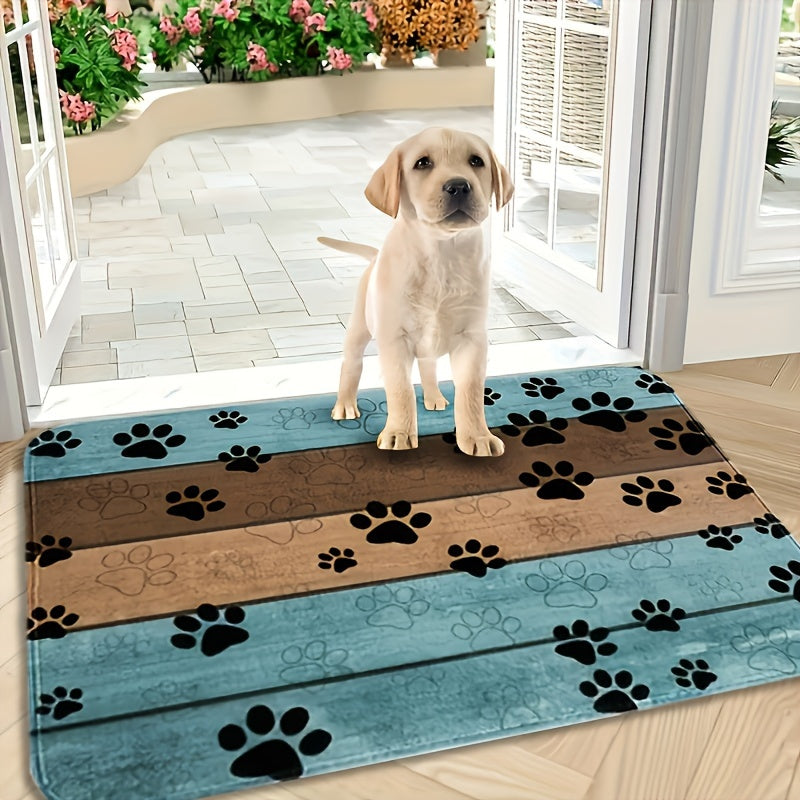 Dog Paw Print Entryway Mat Fast-Absorbing Quick-Dry Bath Rug Machine Washable Indoor Rug