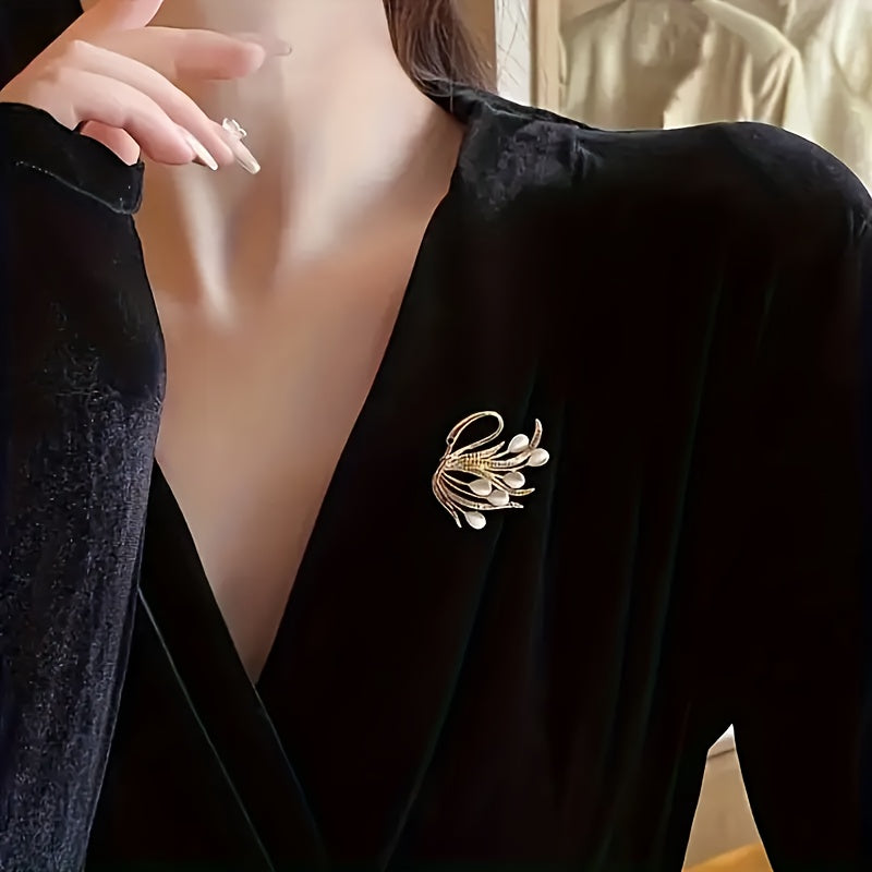 Swan Brooch Pin Set Silver Alloy Stylish Jewelry for Dresses and Suits