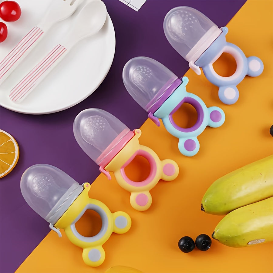 Baby Feeding Set 9 Pieces Silicone Squeeze Bottle Fruit Feeder Teething Pacifier Toys for Infants