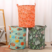 Durable Textile Storage Basket with Fish and Leaf Pattern for RV Organization