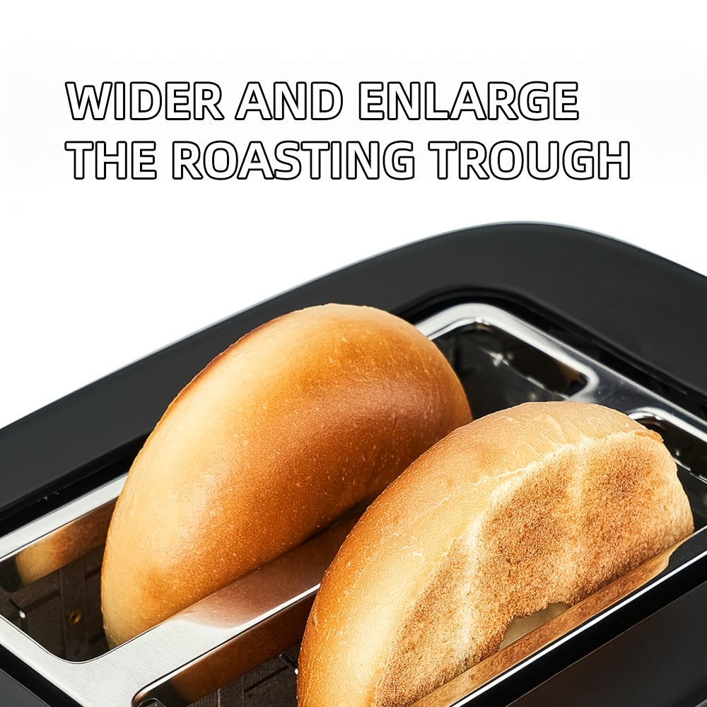 220V Черный тостер для дома, портативный, двухслойный, против заедания, современный дизайн