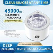 Tish protezlari, zargarlik buyumlari va tish apparatlari uchun yuqori chastotali tozalovchi. Uyda va sayohat uchun portativ 150ml zanjir tozalash mashinasi. Ota-onalar uchun ajoyib sovg'a, 110V/220V quvvat manbai va Evropa.