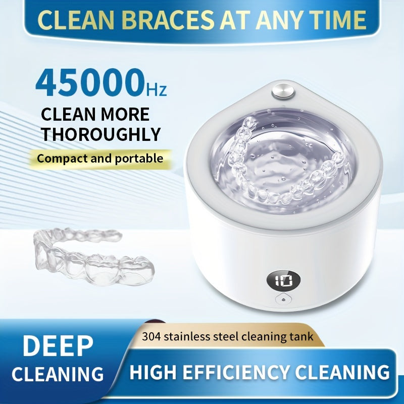 Tish protezlari, zargarlik buyumlari va tish apparatlari uchun yuqori chastotali tozalovchi. Uyda va sayohat uchun portativ 150ml zanjir tozalash mashinasi. Ota-onalar uchun ajoyib sovg'a, 110V/220V quvvat manbai va Evropa.