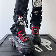 Women's Y2K Punk Platform Ankle Boots Black Synthetic High Heel Shoes