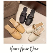 Women's Slip-On Sandals T-Strap Casual Shoes for Spring Summer