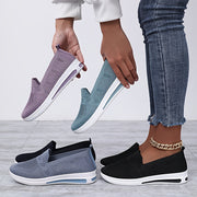 Women's Breathable Woven Sneakers Low Top Casual Shoes Solid Colors