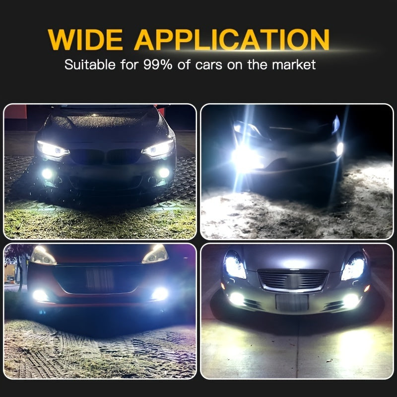 2 dona LED duman chiroqlari, 6000K oq, 4300K sariq, 1200 Lumen, 12-24V