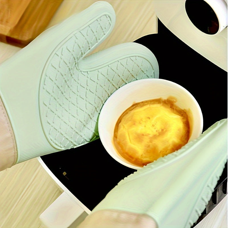 Silicone Rubber Kitchen Gloves Heat-Resistant Anti-Slip Durable Oven Gloves