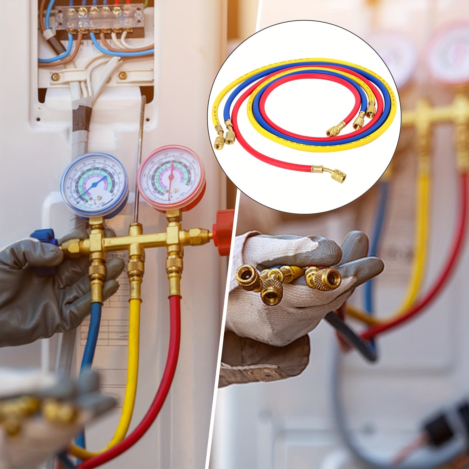 Tri-Color Refrigerant Tubing for Air Conditioners 1 Piece Durable ABS No Electricity