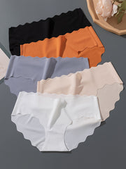Women's Seamless Low-Rise Briefs 5-Pack Breathable Solid Colors Invisible Lift