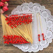 12cm Bamboo Fruit Forks for Wedding Party Decoration