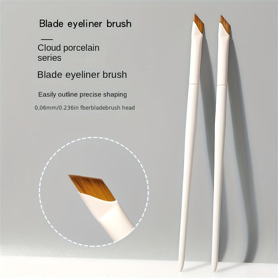 Brocha de delineador de porcelana blanca para mujer con punta angular