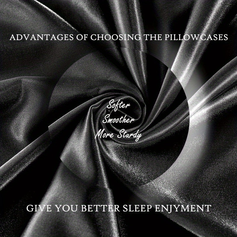 Set of 2 Satin Pillowcases Solid Color Envelope Style for Hair and Wrinkle Reduction