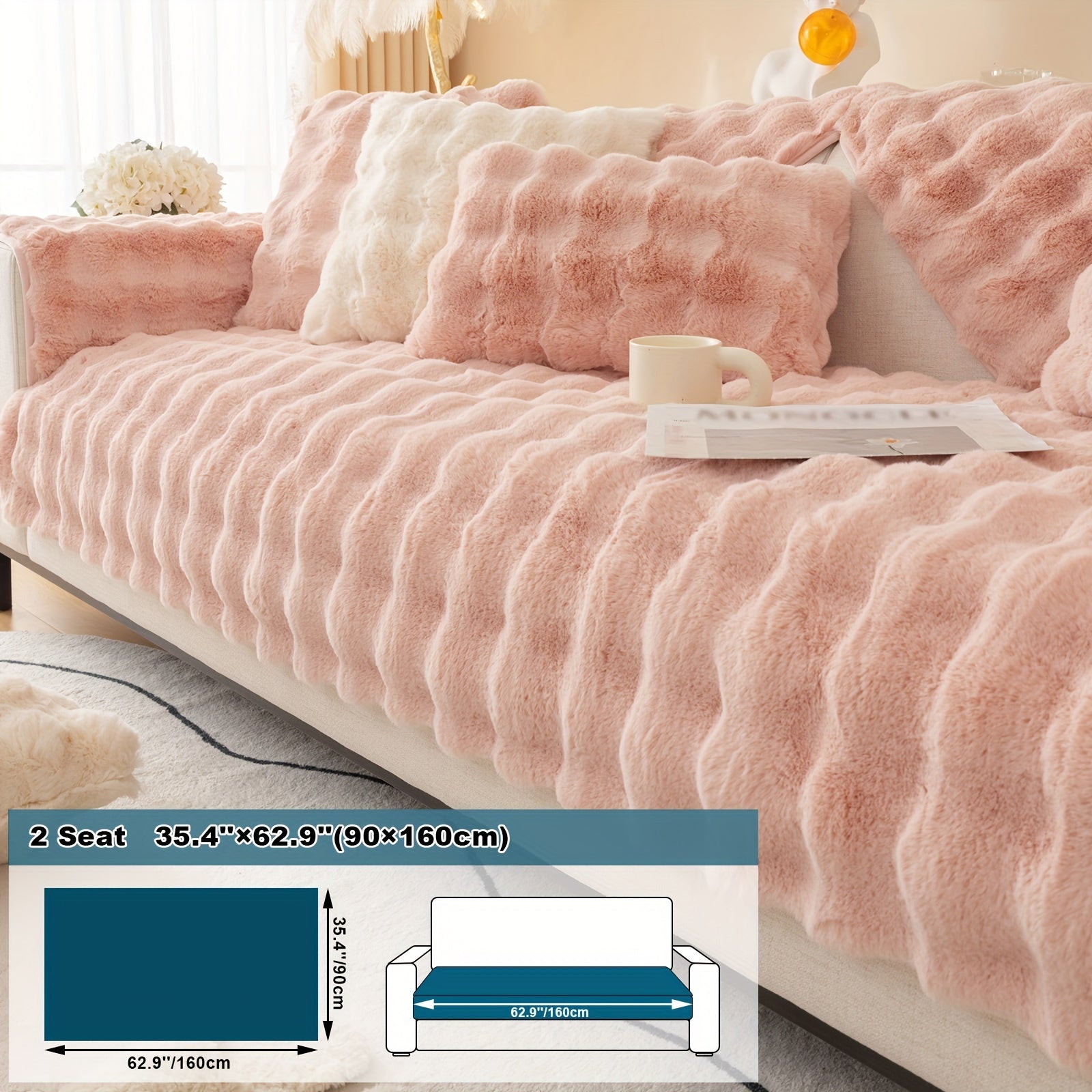 Имитация кролика плюшевая подушка-диван для домашних животных, дружелюбная к собакам с нескользящим чехлом для защиты мебели и декора в спальне, офисе или гостиной.