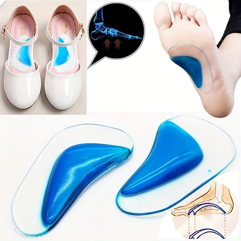 2 Pieces Gel Insoles for Flat Feet Support Silicone Comfort Insole Pads