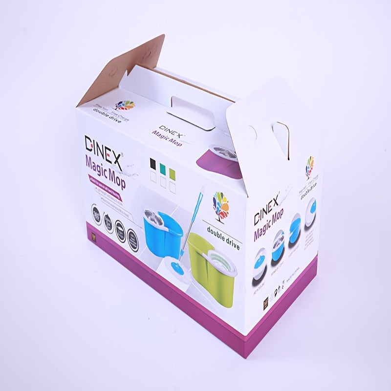 Dual-Drive Spin Mop and Bucket Set for Wet and Dry Floor Cleaning