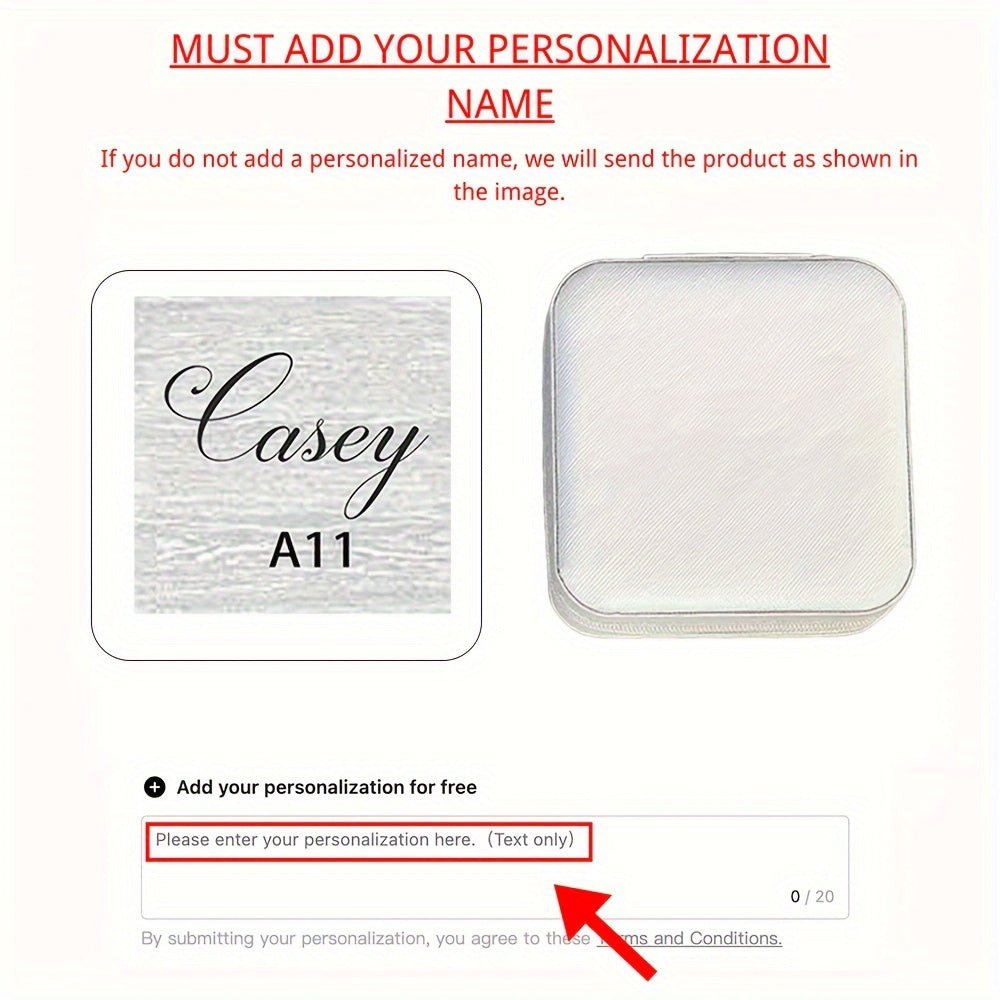 Personalized Jewelry Box for Women Leather Travel Storage Gift for Mom Bridesmaid