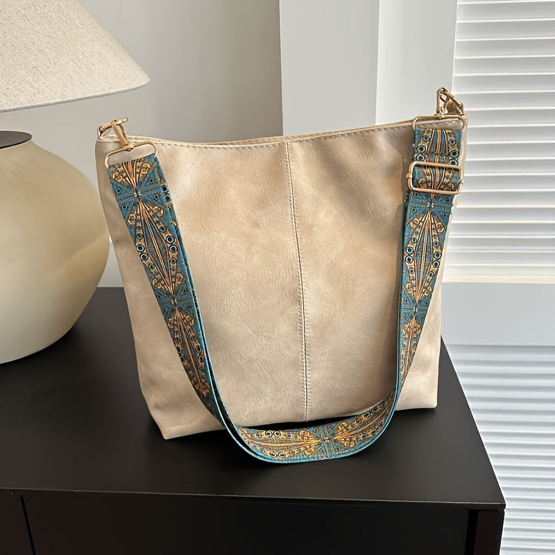 Повседневная сумка на плечо из искусственной кожи с съемным ремешком-тотемом для ежедневного использования