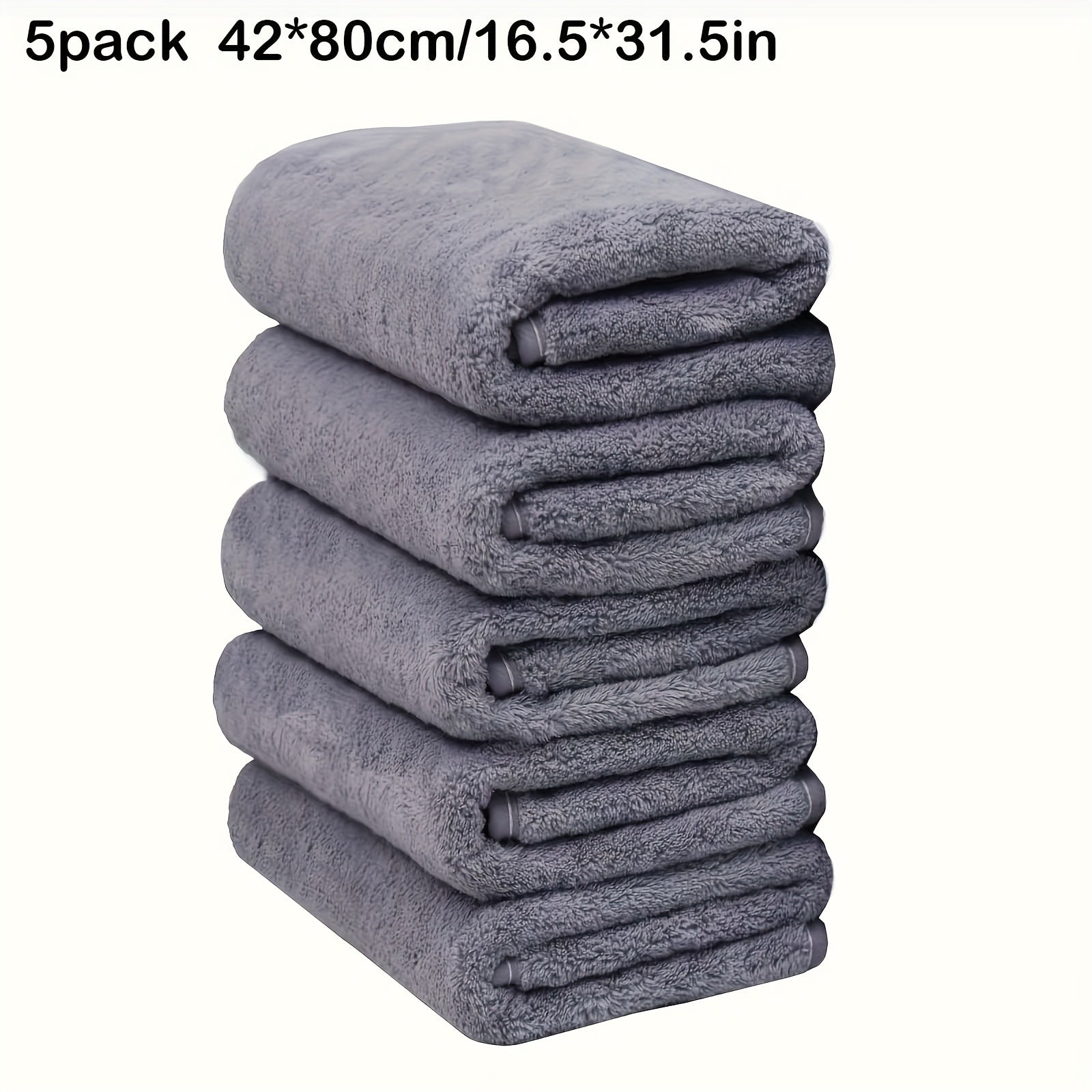Large Coral Fleece Face Towel 42x80cm 350g/m² Square Density 5/10 Pack
