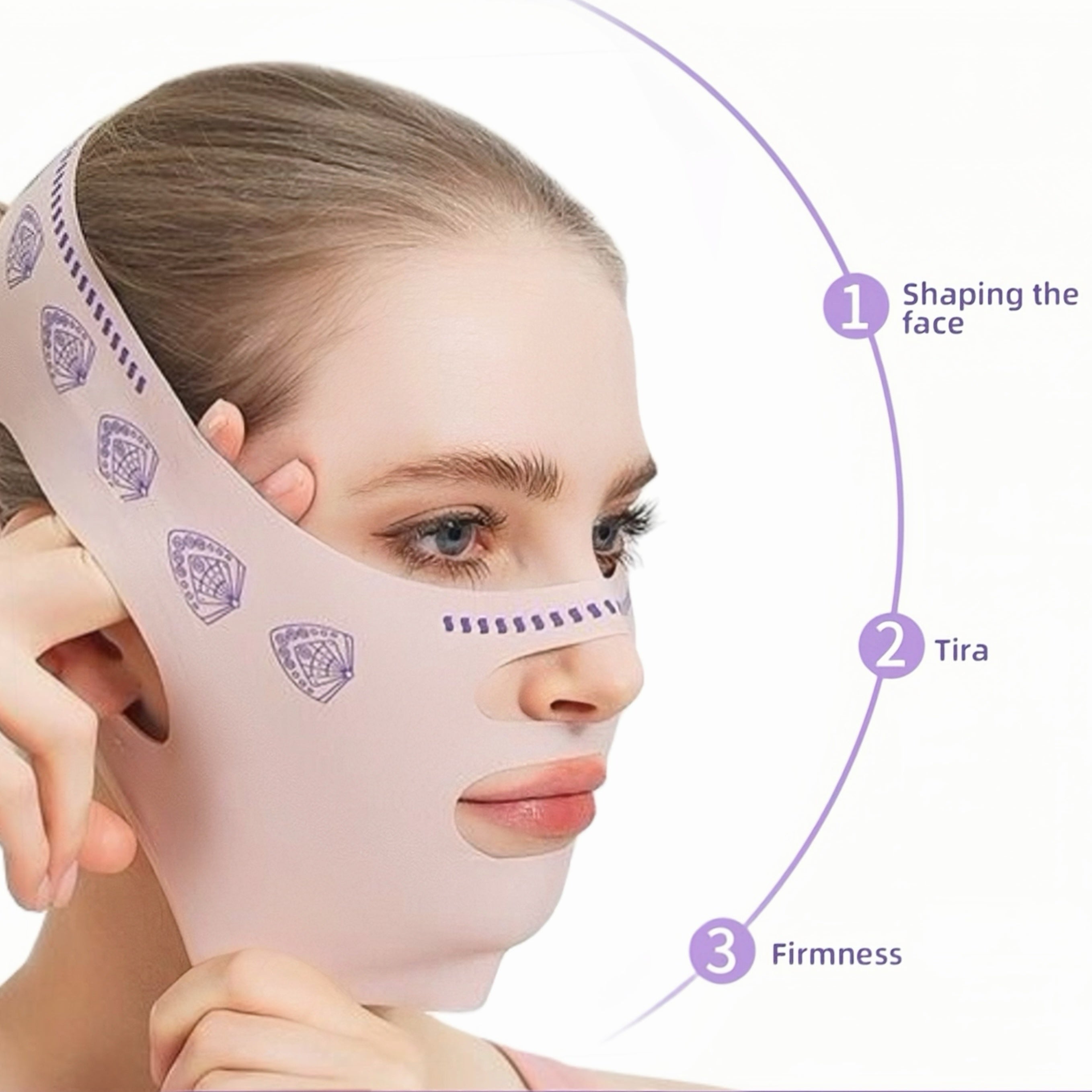 Лента для подтяжки лица для мужчин и женщин, многоразовая и с высокой эластичностью. Уп Tightens skin and reduces double chin. Инструменты для красоты для лица.