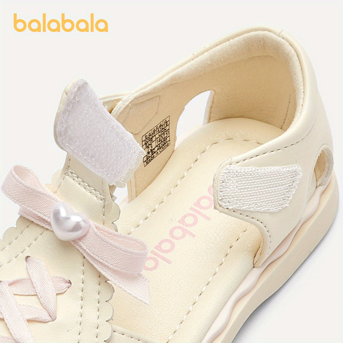 Girls' Summer Microfiber Sandals with Bow, Rubber Sole, Striped Design