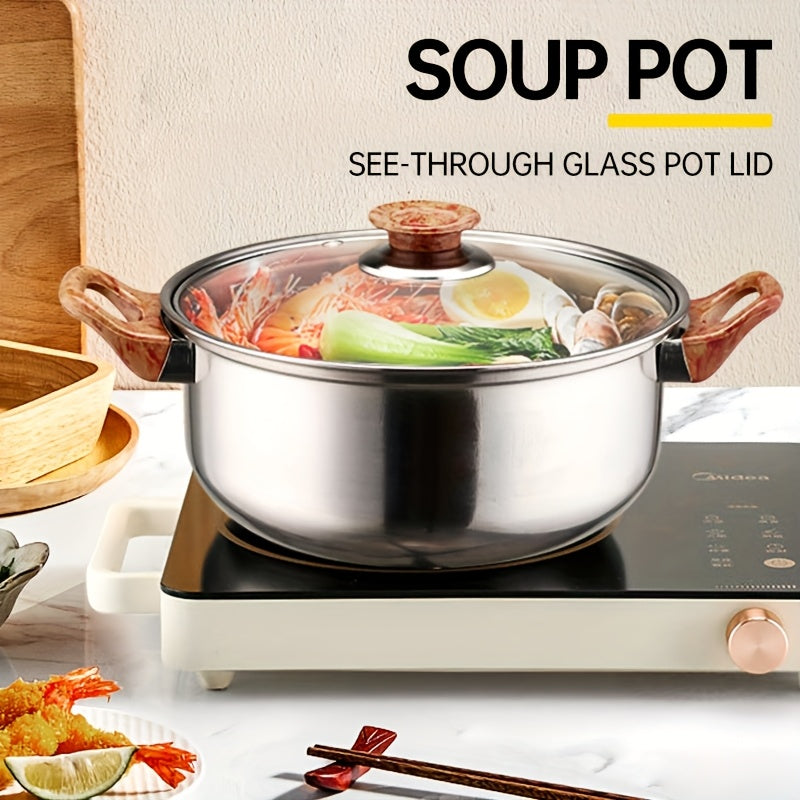 Набор кухонной посуды из нержавеющей стали, 10 предметов, включает кастрюлю для супа, молочную кастрюлю, чайник, прочный