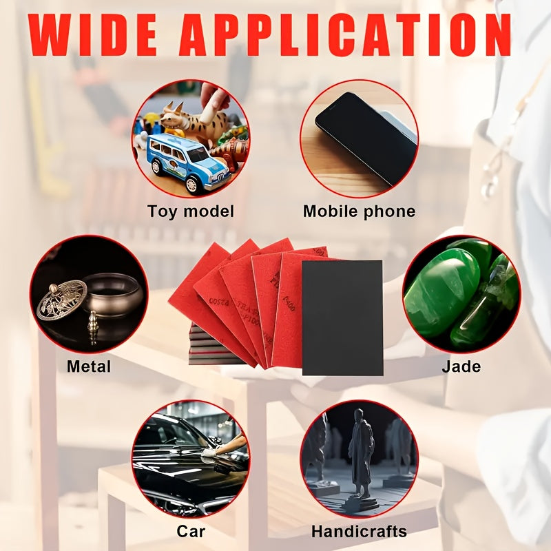 8 Pcs Ultra-Fine Sand Sponge Pads 400-3000 Grit for Wood Metal Dry Wet Sanding