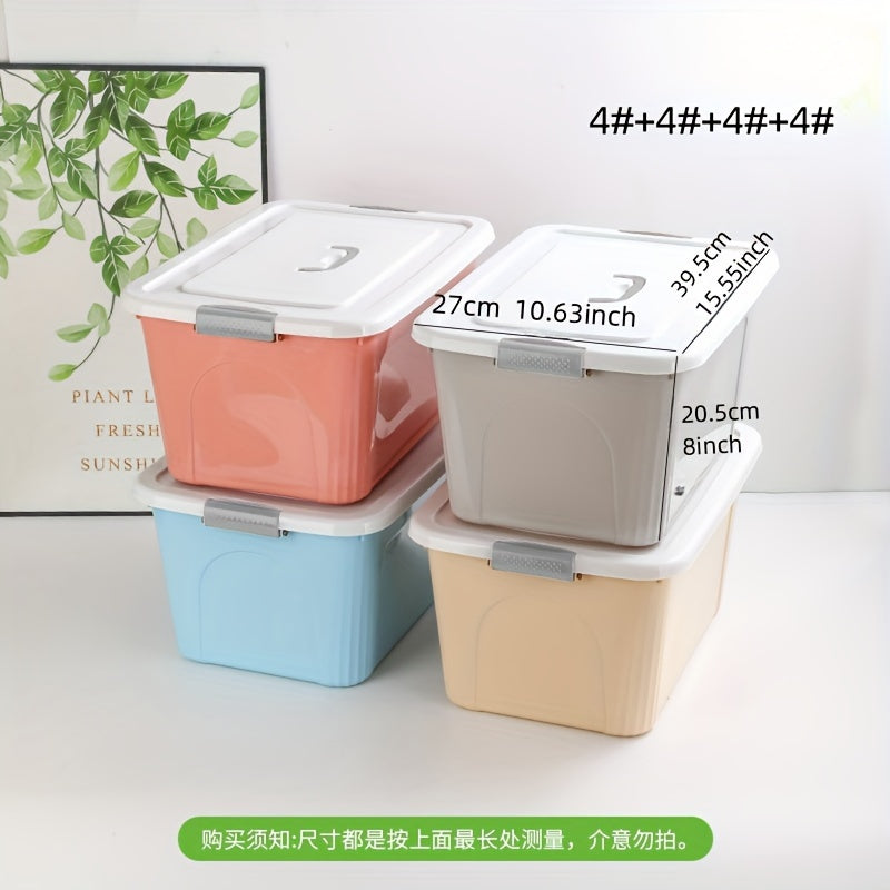 4 ta saqlash qutisi, aralash ranglarda, kiyim, o'yinchoq va turli xil narsalarni tartibga solish uchun ideal.