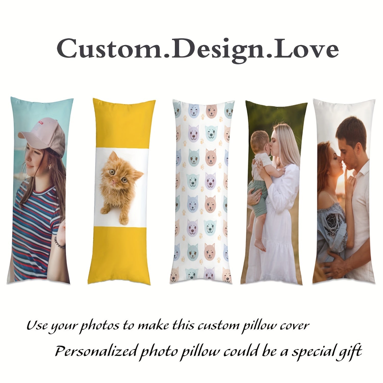 Personalized Photo Body Pillowcase for Special Occasions 20x54 Inches Double-Sided Printing