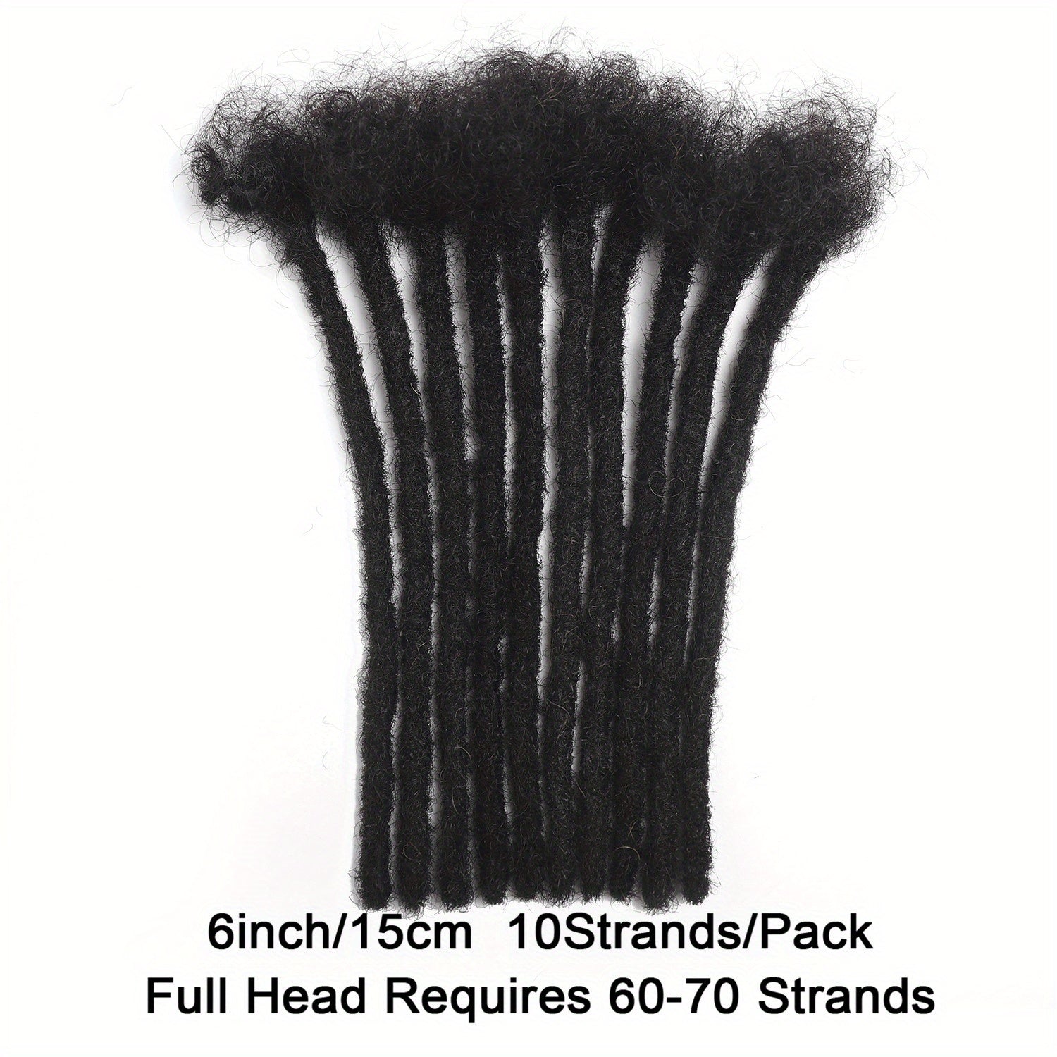 Handmade Dreadlocks Extensions 10 Strands Human Hair Dyeable Curly Twisted