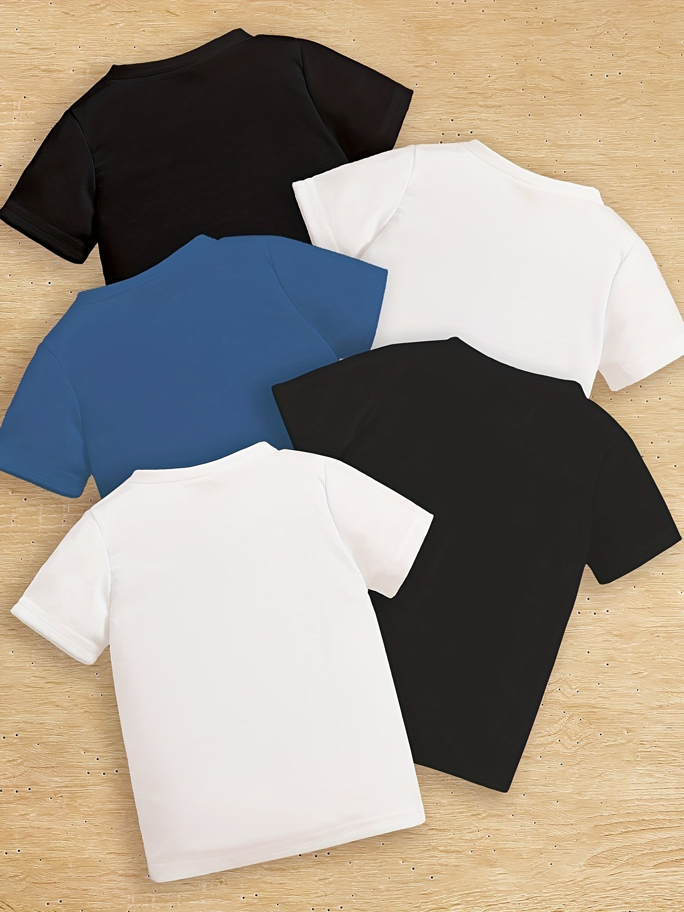 Boys' Summer Graphic T-Shirts Pack 5 Cartoon Valentine Basketball Cotton Blend