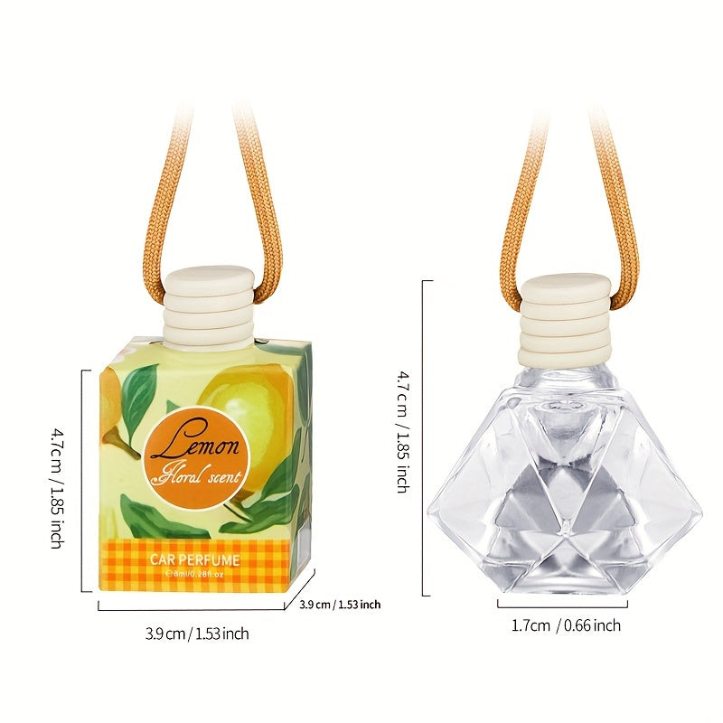 Long-Lasting Car Air Freshener with Essential Oil in Glass Pendant for Vehicle Interior