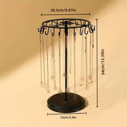 Крутящаяся витрина для украшений для ожерелий, браслетов и серег, черный металл