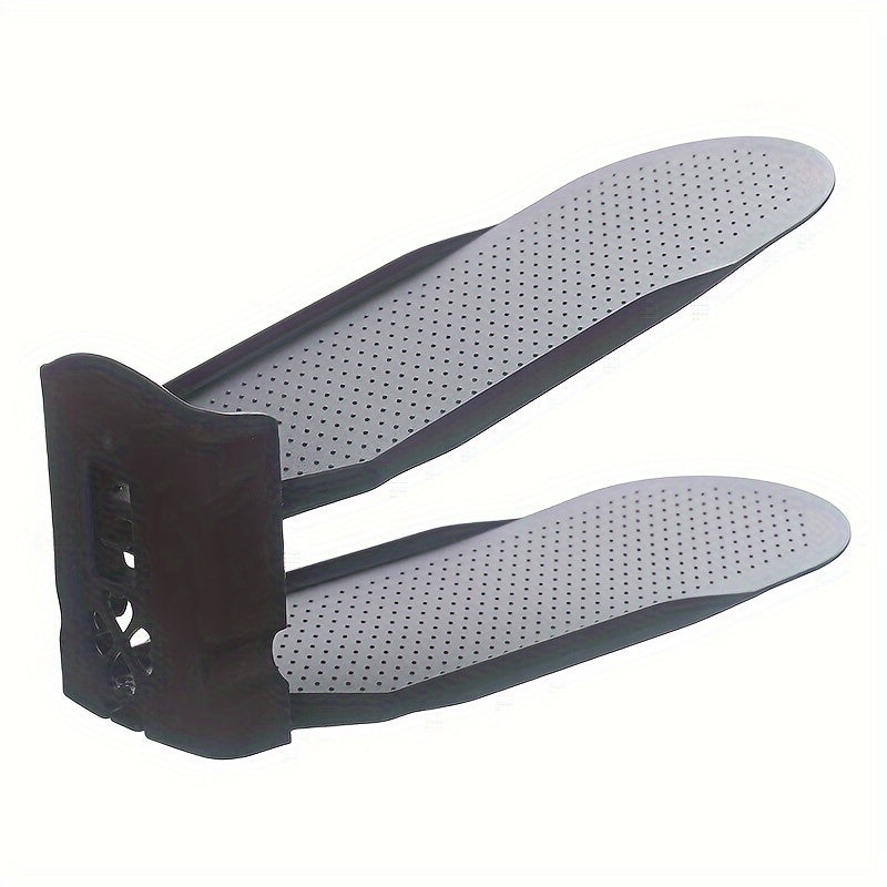 Регулируемая полка для обуви с двумя уровнями и вставной конструкцией, экономящей место