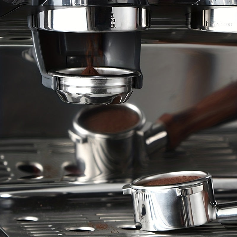 "Double Cup 2-in-1 zanglamas po'latdan yasalgan kukun idishi, ikki qatlamli bosim bilan, portafilter qahva mashinasi uchun qayta ishlatiladigan qahva filtr basketi - 51mm"