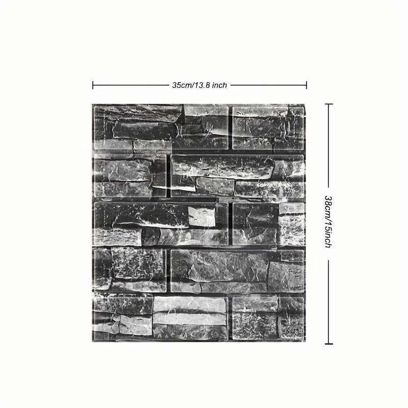 Self-Adhesive Wallpaper Wall Covering Brick Stone Wood Pattern Washable