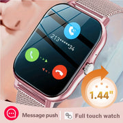 Sports Smart Watch 3.66cm Digital Display Wireless Calling Sports Modes Sedentary Reminder Weather Message Alerts Stainless Steel Square Case
