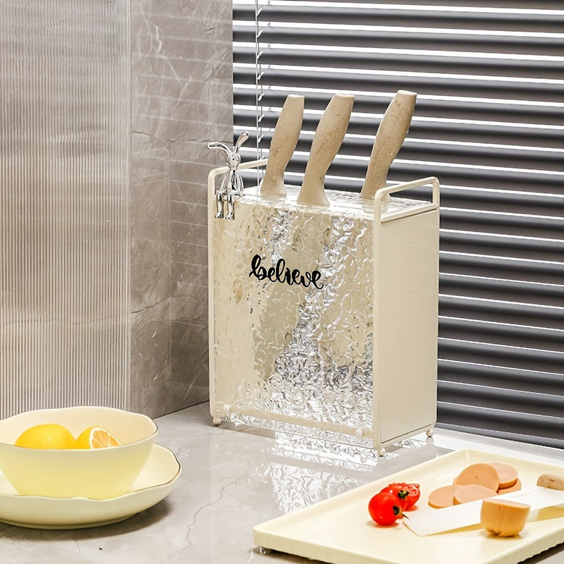 Acrylic and Metal Knife Holder Kitchen Organizer for Knives and Scissors