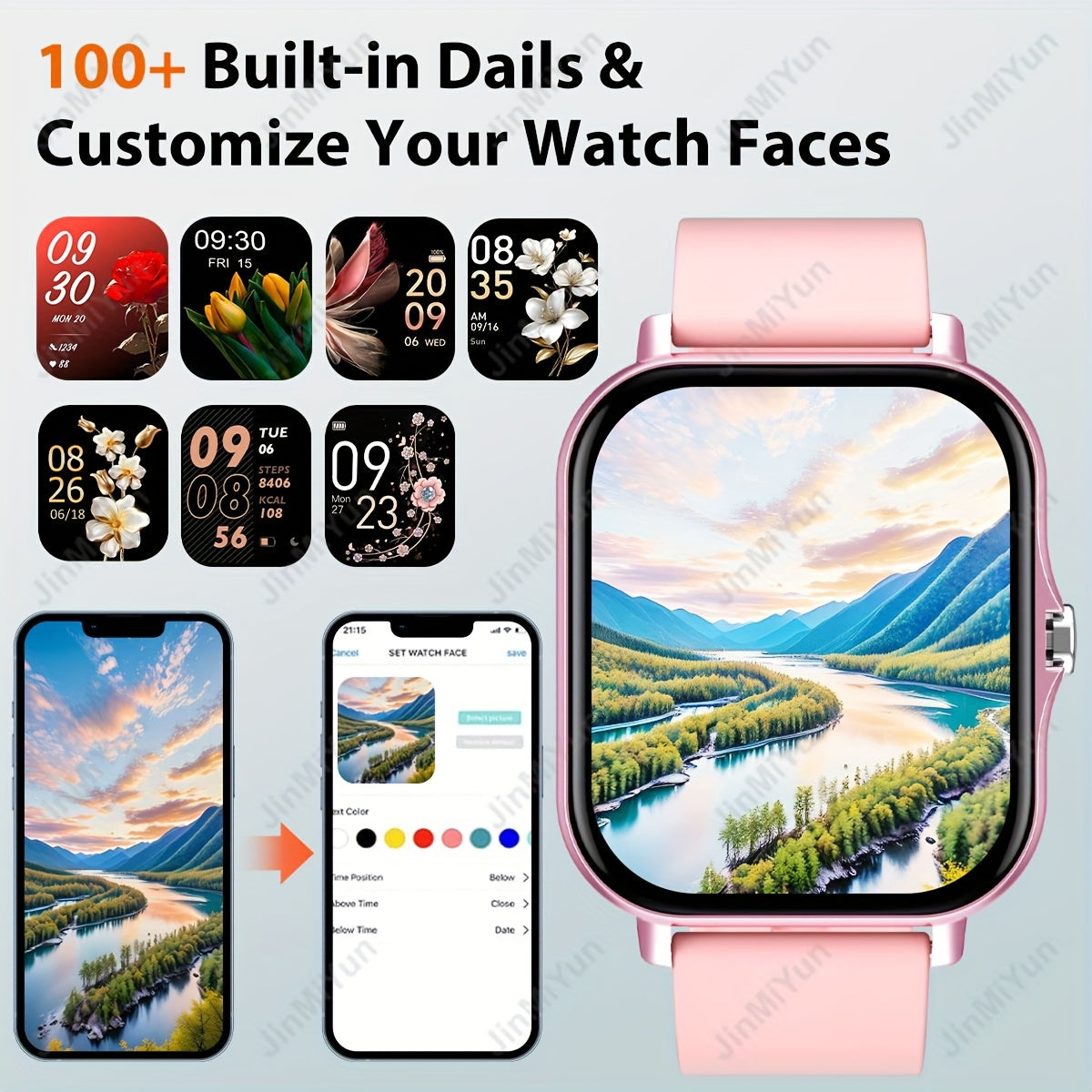 1.83-Inch Full Screen Touch Sports Smartwatch for Outdoor Activities with Wireless Calling and Multiple Sports Modes