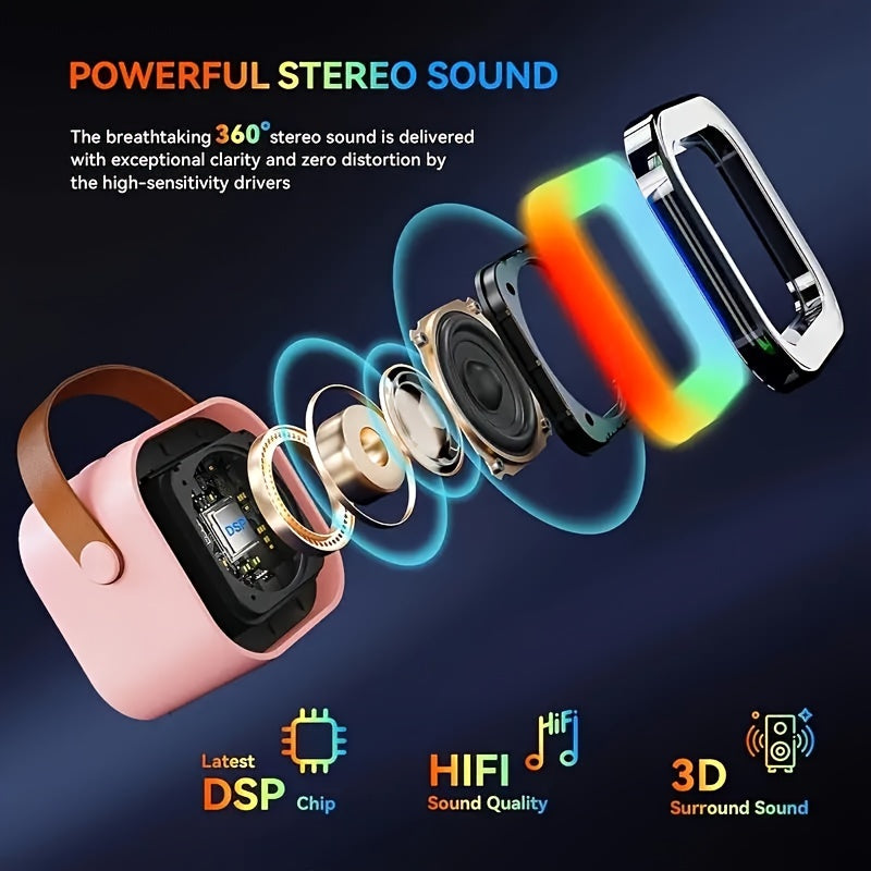 Portable Karaoke Machine with 2 Microphones RGB Lights for Family and Birthday Parties
