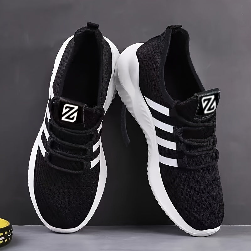 Men's Casual Athletic Sneakers Solid Color Fabric Low Top Lace Up