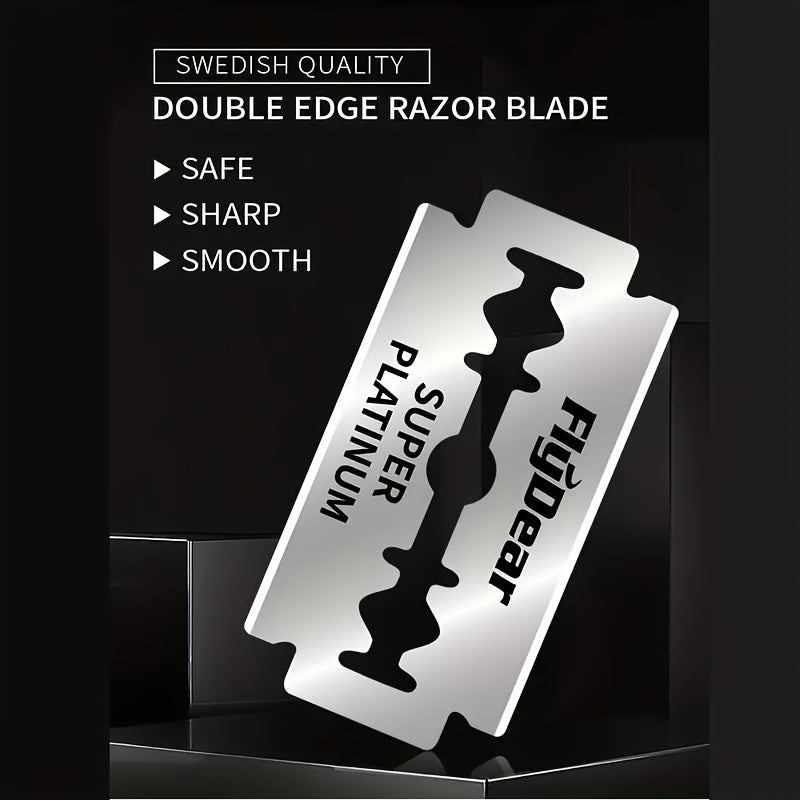 Men's Stainless Steel Double Edge Razor Blades 20 Pack for Sharp Shaving