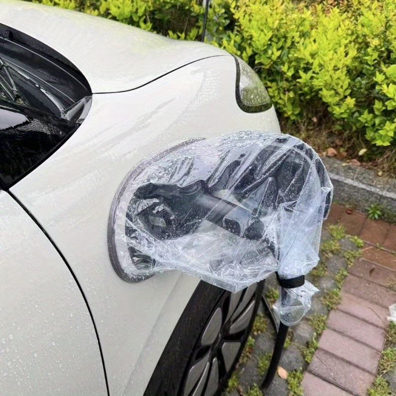 2 шт. прозрачный ПВХ дождевик для зарядного порта электромобиля водонепроницаемый прочный защитный чехол