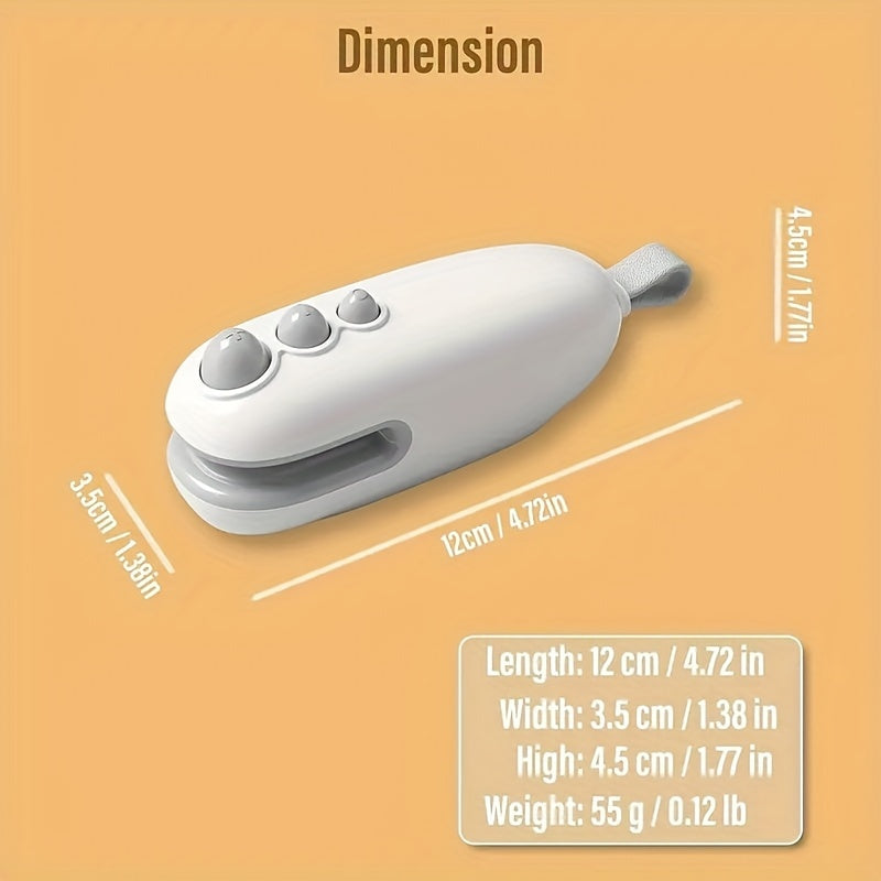 Kichkina sumka yopish va kesish moslamasi, portativ, USB qayta tiklanadigan, oziq-ovqatni saqlash uchun, oq