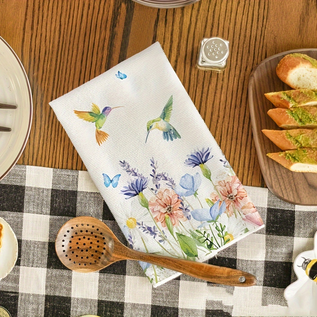 2/4 Piece Set of Floral Microfiber Hand Towels Absorbent Quick-Dry Fade-Resistant